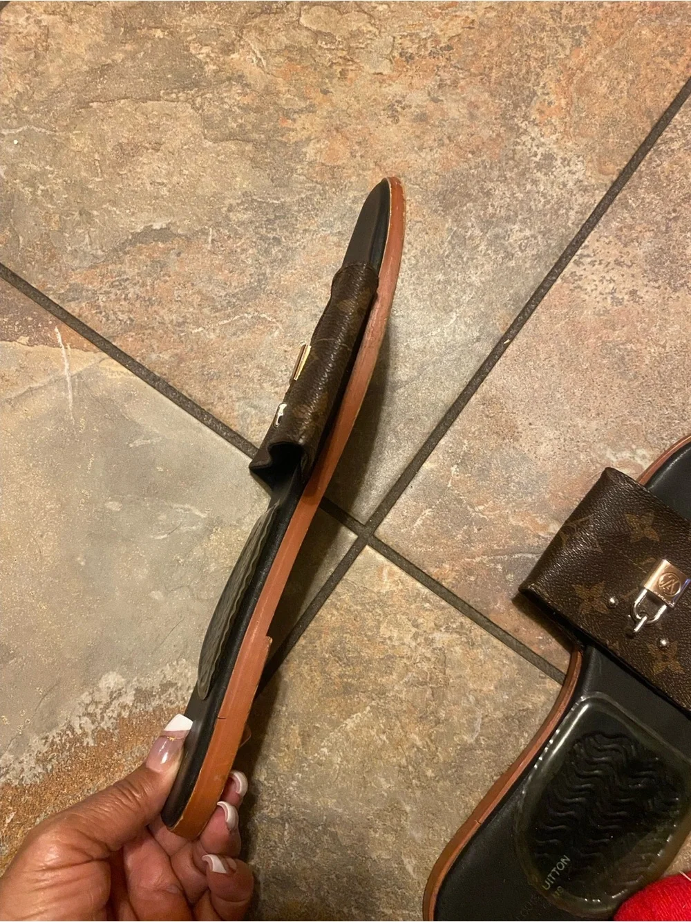Brown women’s Leather Louis Vuitton Sandals